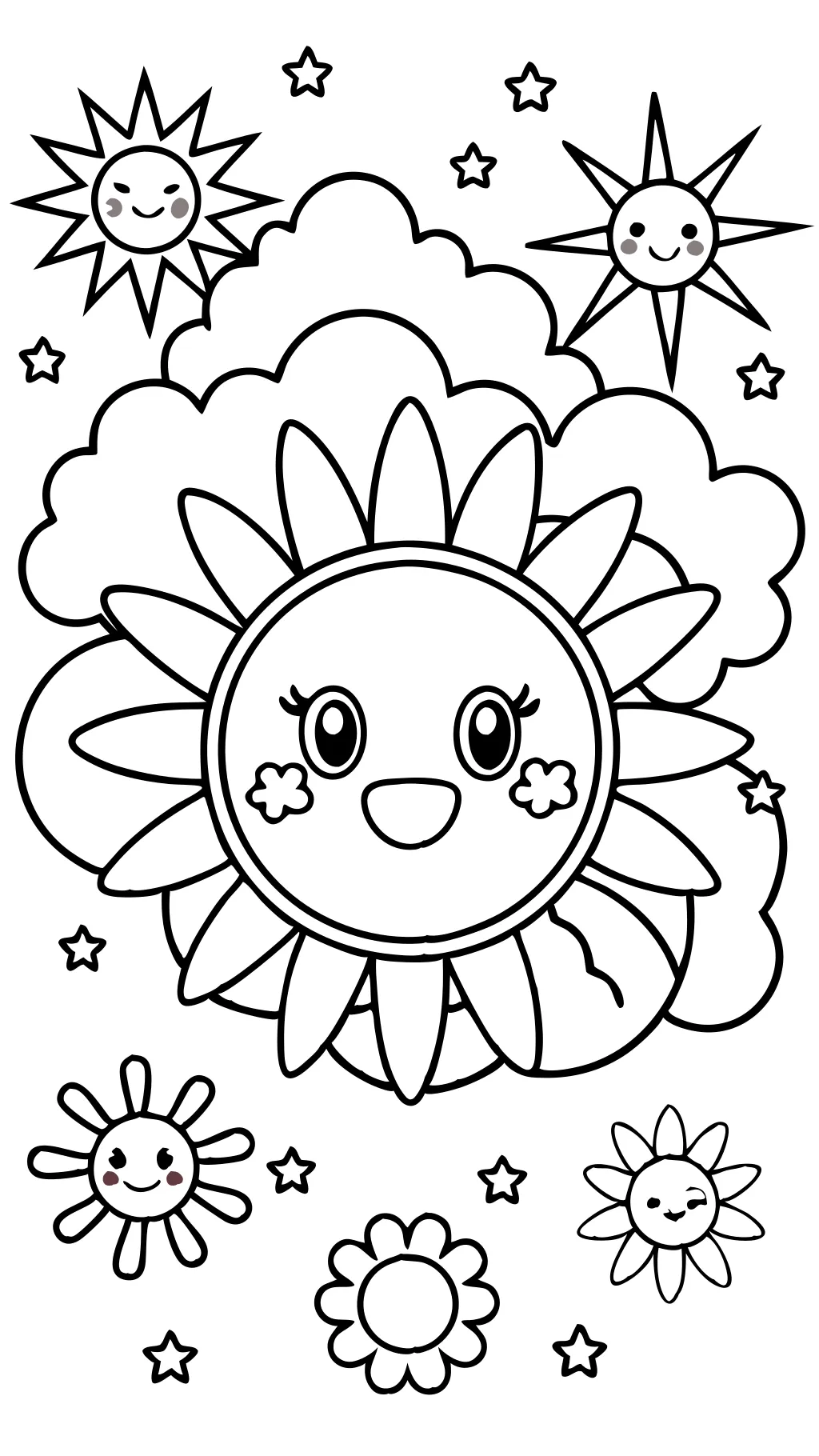 coloring page of sun